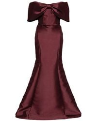 Amsale - Off-shoulder Bow Gown - Lyst