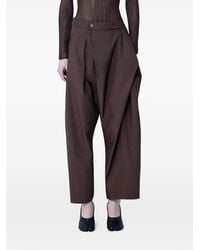 Issey Miyake - Akimbo Pleated Wide-Leg Trousers - Lyst
