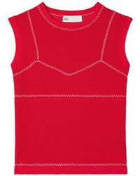 Tory Burch - Cotton And Nylon Mesh Top - Lyst