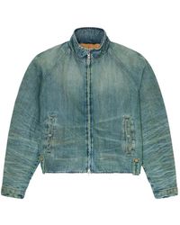 DIESEL - Wattierte Jacke Aus Denim Mit Dirty-Effekt - Lyst