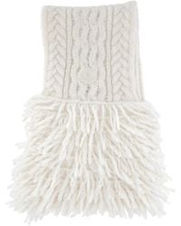 Moncler - Cable-Knit Fringed Scarf - Lyst