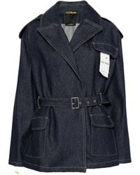 Lois - Flap-Pocket Belted Denim Jacket - Lyst