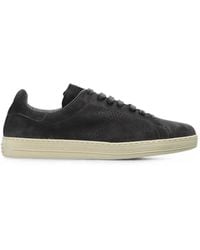 Tom Ford - Perforated-Logo Suede Sneakers - Lyst