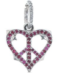 Loree Rodkin - Pendentif Cœur En Or Blanc 14Ct À Rubis Et Diamants - Lyst