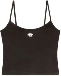 DIESEL - Slim Fit Thin Strap Top With Metallic Logo - Lyst