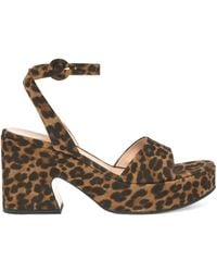 Gianvito Rossi - Alma Sandalen Met Luipaardprint En Plateauzool - Lyst