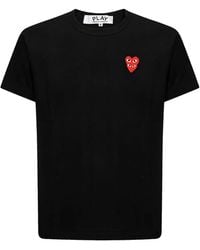 COMME DES GARÇONS PLAY - Logo-Appliqué Cotton T-Shirt - Lyst