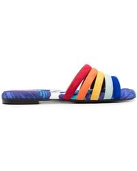 La DoubleJ - Tones Cotton-Chevron Slides - Lyst