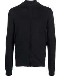 BOSS - Ribbed-Knit Zip-Up Sweater - Lyst