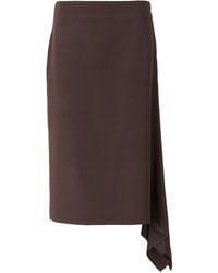 Peserico - Draped-Detail Midi Skirt - Lyst