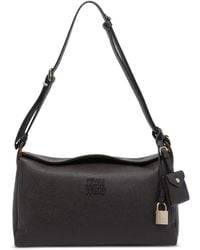 Miu Miu - Logo Lettering Padlock Detail Leather Shoulder Bag - Lyst