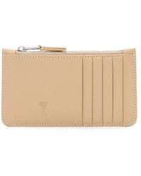 Ami Paris - Zipped Cowhide Leather Card Holder With Ami De Coeur - Lyst