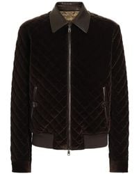 Dolce & Gabbana - Quilted Velvet Bomber Jacket - Lyst