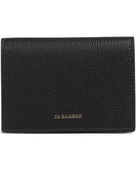 Jil Sander - Porte-Cartes En Cuir À Logo Imprimé - Lyst