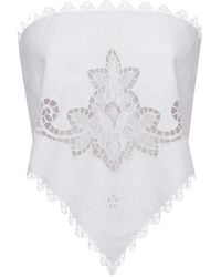 Monse - Lace-Trimmed Cut-Out Bandana Top - Lyst