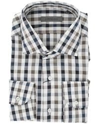 Corneliani - Checked French-Collar Shirt - Lyst