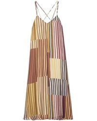 Ottod'Ame - Gestreepte Jurk Met Patchwork - Lyst