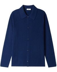 Sandro - Cardigan Nervuré À Col Chemise - Lyst