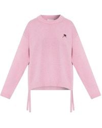 Ganni - Embroidered-Detail Side-Tie Sweater - Lyst