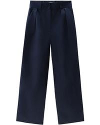 Woolrich - Wide-Leg Cotton Trousers - Lyst