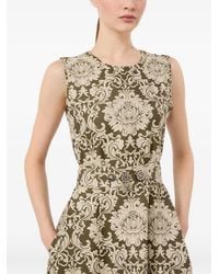 Max Mara - Damask-Print Sleeveless Midi Dress - Lyst