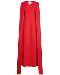 Oscar de la Renta - Brooch Embroidered Cape-Back Caftan - Lyst