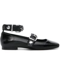 Maje - Patent-Leather Ballerina Shoes - Lyst
