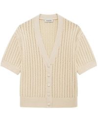 Anine Bing - Flynne Open-Knit Short-Sleeve Cardigan - Lyst