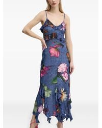 Desigual - Ruffled Floral-Print Asymmetrical-Hem Dress - Lyst