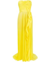 Ermanno Scervino Gedrapeerde Avondjurk - Geel