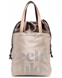 See By Chloé - Logo-print Panelled Tote Bag - Lyst