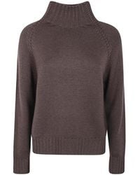 Rossopuro - High-Neck Raglan-Sleeve Sweater - Lyst