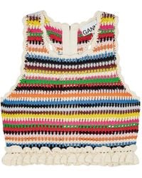 Ganni - Crochet Crop Top - Lyst