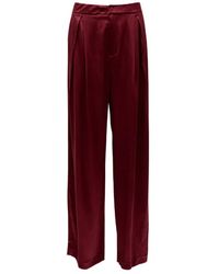 Danamé - Pleated Satin-Finish Trousers - Lyst
