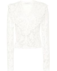 Philosophy Di Lorenzo Serafini - Semi-Transparent Viscose Blouse With Floral Motif - Lyst