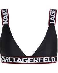 Karl Lagerfeld - Logo-print V-neck Bikini Top - Lyst