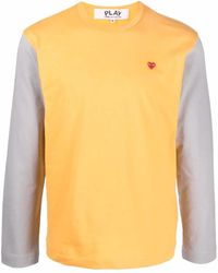 COMME DES GARÇONS PLAY - T-Shirt Colour Block À Logo Brodé - Lyst