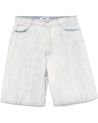 MSGM - Denim Bermuda Shorts - Lyst