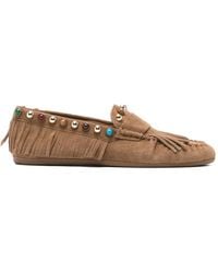 Bibi Lou - Fringe-Trimmed Studded Loafers - Lyst
