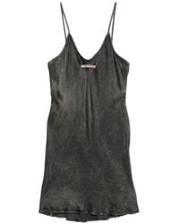 DIESEL - Cassidy Acid-Wash Logo-Patch Mini Dress - Lyst