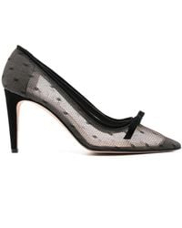 Red(V) - Pointed-Toe Point D'Esprit Pumps - Lyst