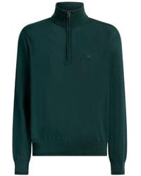 Etro - Pullover Aus Wolle Und Seide Mit Reißverschluss Und Pegaso-Stickerei - Lyst