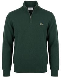Lacoste - Half-Zip Logo-Patch Sweater - Lyst