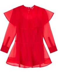 Ganni - Organza Circle Collar Dress - Lyst