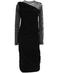 Norma Kamali - Draped Long-Sleeves Midi Dress - Lyst