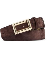 Lancel - Angele Suede Leather Belt - Lyst