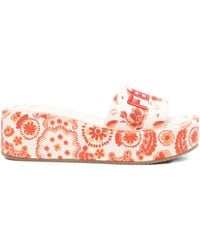 Fendi - 55Mm Sunshine Floral-Print Sandals - Lyst