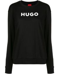 HUGO - Sudadera con logo estampado y cuello redondo - Lyst