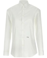 DSquared² - Wide Back Cut-Out Cotton Shirt With Drawstring Detail - Lyst