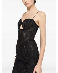Nissa - Exaggerated Hip Lace Midi Dress - Lyst